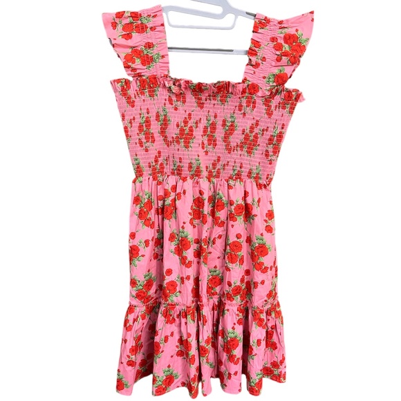 MELLODAY Dresses & Skirts - Melloday Pink Floral Smocked Tiered Tank Dress Size XL NWOT